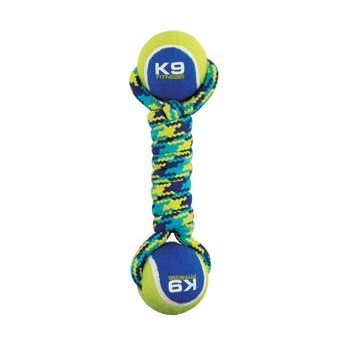 Zeus K9 Fitness jouet pour chien - haltère en corde et en TPR avec deux balles de tennis 30,5 cm Online Sale