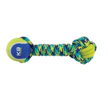 Zeus K9 Fitness jouet pour chien - haltère en corde et en TPR avec balle de tennis 30,48 cm Cheap