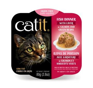 Repas pour chat Catit - Poisson avec saumon et haricots 80g For Cheap