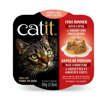 Repas pour chat Catit - Poisson avec crevettes et haricots verts 80g Online