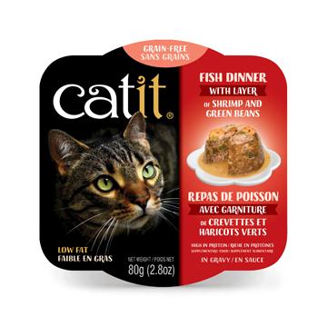 Repas pour chat Catit - Poisson avec crevettes et haricots verts 80g Online