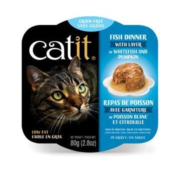 Repas pour chat Catit - Poisson avec poisson blanc et citrouille 80g For Discount