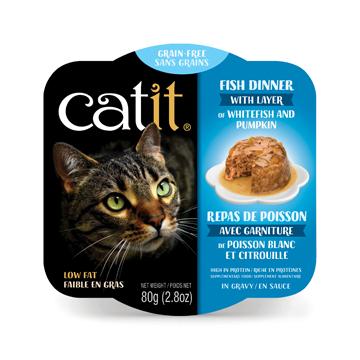 Repas pour chat Catit - Poisson avec poisson blanc et citrouille 80g For Discount