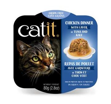 Repas pour chat Catit - Poulet avec thon et chou vert 80g Online