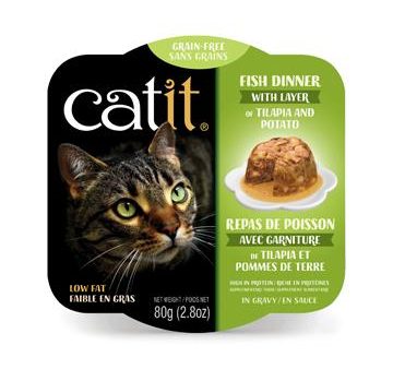 Repas pour chat Catit - Poisson avec tilapia et pommes de terre 80g For Discount