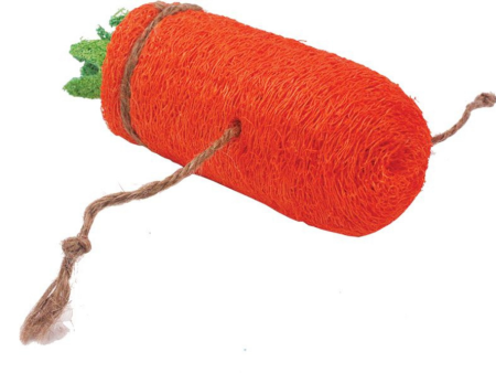 A & E Nibbles Loofah Carrot Small Animal Toy Sale